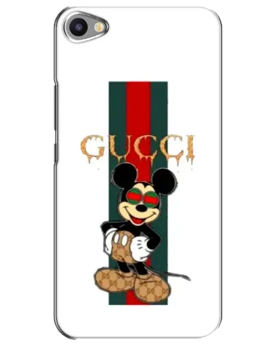 Чехол для Meizu U20 с картинкой «Микки Маус Gucci — полосы»