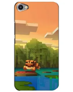 Чехол для Meizu U20 с картинкой «Майнкрафт закат солнца»