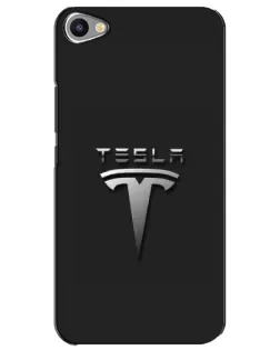 Чохол для Meizu U20 з картинкою «Сталевий логотип Tesla»