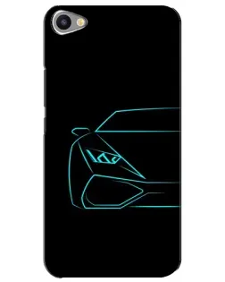 Чохол для Meizu U20 з картинкою «Блакитний силует Lamborghini»