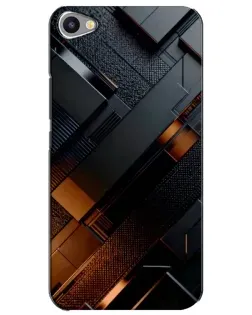 Чехол для Meizu U20 с картинкой «Черные геометрические блоки»