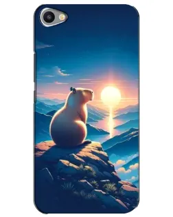 Чехол для Meizu U20 с картинкой «Закат солнца с капибарой»