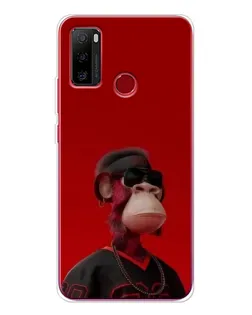 Чехол для Ulefone Note 10 с картинкой «Bored Ape в красном»