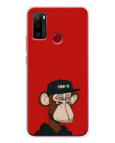 Чохол для Ulefone Note 10 з картинкою «Bored Ape — червоний фон»