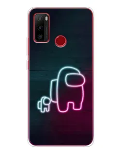 Чехол для Ulefone Note 10 с картинкой «Among Us неон-арт»