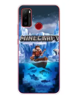 Чехол для Ulefone Note 10 с картинкой «Minecraft ледяной мир»