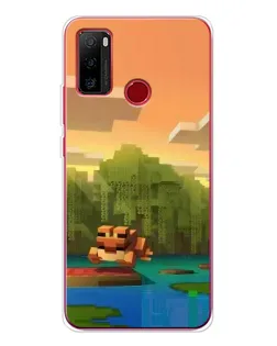 Чохол для Ulefone Note 10 з картинкою «Майнкрафт захід сонця»