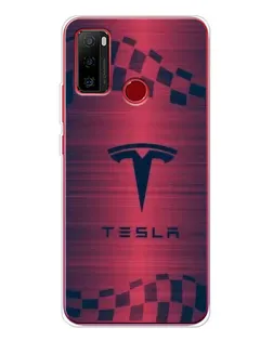 Чехол для Ulefone Note 10 с картинкой «Тесла красный карбон»