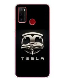 Чехол для Ulefone Note 10 с картинкой «Tesla — серебристое авто»