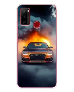 Чохол для Ulefone Note 10 з картинкою «Audi у вогняному диму»