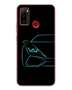 Чехол для Ulefone Note 10 с картинкой «Голубой силуэт Lamborghini»