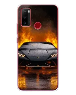 Чехол для Ulefone Note 10 с картинкой «Lamborghini в огне»
