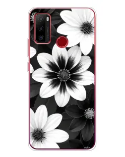 Чехол для Ulefone Note 10 с картинкой «Монохромные астры»