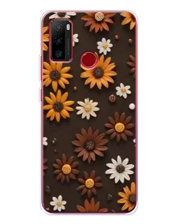 Чехол для Ulefone Note 10 с картинкой «Узор из маленьких подсолнухов»