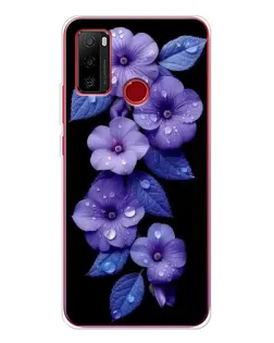 Чехол для Ulefone Note 10 с картинкой «Фиолетовые цветы с росою»