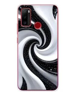 Чехол для Ulefone Note 10 с картинкой «Черно-белая спираль»