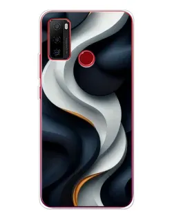 Чехол для Ulefone Note 10 с картинкой «Объемные черно-белые ленты»