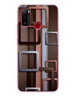 Чехол для Ulefone Note 10 с картинкой «Коричневые объемные квадраты»