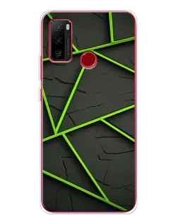 Чехол для Ulefone Note 10 с картинкой «Зеленые геометрические линии»