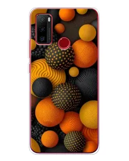 Чехол для Ulefone Note 10 с картинкой «Объемные оранжевые сферы»