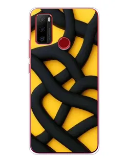 Чехол для Ulefone Note 10 с картинкой «Черное желтое переплетение»