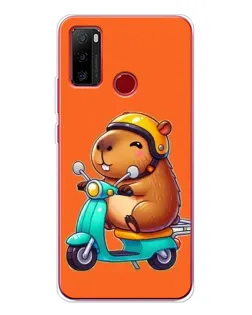 Чехол для Ulefone Note 10 с картинкой «Капибара на скутере»