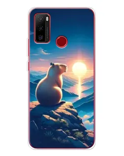 Чехол для Ulefone Note 10 с картинкой «Закат солнца с капибарой»