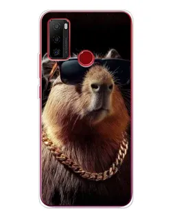 Чехол для Ulefone Note 10 с картинкой «Капибара золотая цепь»