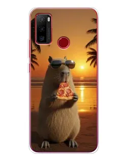 Чехол для Ulefone Note 10 с картинкой «Капибара с пиццей»