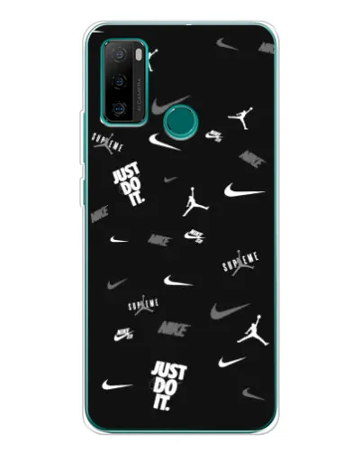 Чохол для Ulefone Note 10P з картинкою «Nike Black Pattern»