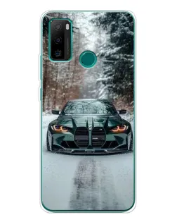 Чехол для Ulefone Note 10P с картинкой «BMW в зимнем лесу»