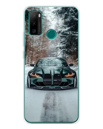 Чехол для Ulefone Note 10P с картинкой «BMW в зимнем лесу»