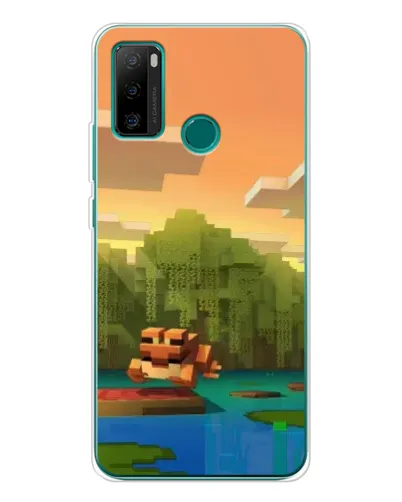 Чехол для Ulefone Note 10P с картинкой «Майнкрафт закат солнца»