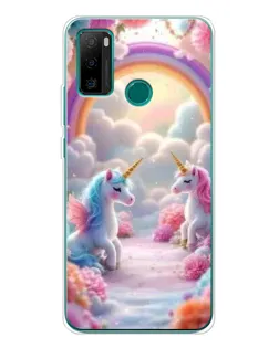 Чохол для Ulefone Note 10P з картинкою «Веселка і єдинороги»