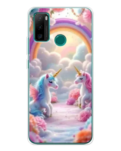 Чохол для Ulefone Note 10P з картинкою «Веселка і єдинороги»