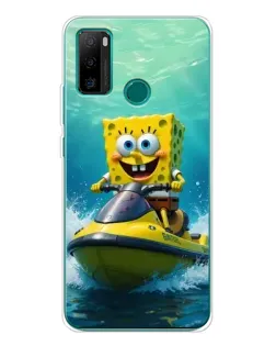 Чохол для Ulefone Note 10P з картинкою «Спанч Боб на гідроциклі»