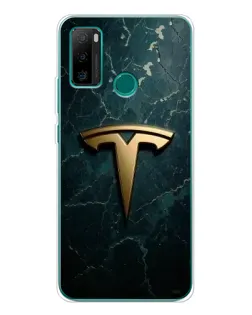 Чехол для Ulefone Note 10P с картинкой «Мраморная Tesla Gold»