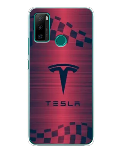 Чехол для Ulefone Note 10P с картинкой «Тесла красный карбон»