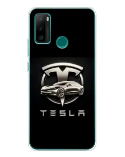 Чехол для Ulefone Note 10P с картинкой «Tesla — серебристое авто»