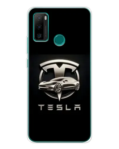 Чехол для Ulefone Note 10P с картинкой «Tesla — серебристое авто»