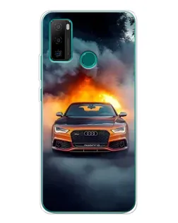 Чохол для Ulefone Note 10P з картинкою «Audi у вогняному диму»