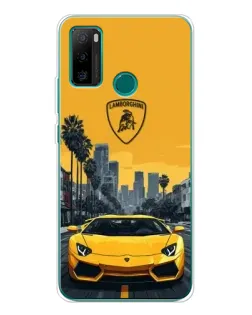 Чехол для Ulefone Note 10P с картинкой «Желтый Lamborghini город»