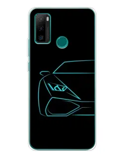 Чехол для Ulefone Note 10P с картинкой «Голубой силуэт Lamborghini»