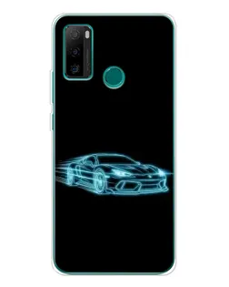 Чехол для Ulefone Note 10P с картинкой «Неоновый контур Lamborghini»
