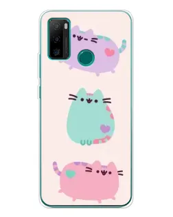 Чохол для Ulefone Note 10P з картинкою «Pusheen тріо»