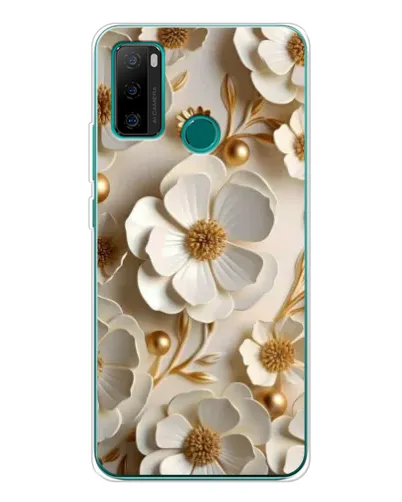 Чохол для Ulefone Note 10P з картинкою «Білі паперові квіти»
