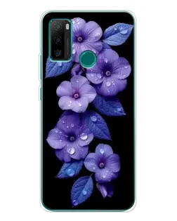 Чохол для Ulefone Note 10P з картинкою «Фіолетові квіти з росою»