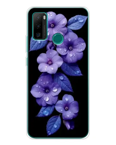 Чохол для Ulefone Note 10P з картинкою «Фіолетові квіти з росою»