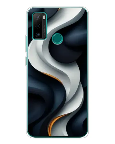 Чохол для Ulefone Note 10P з картинкою «Об'ємні чорно-білі стрічки»