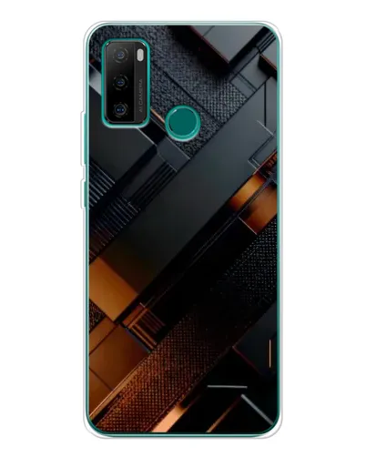 Чохол для Ulefone Note 10P з картинкою «Чорні геометричні блоки»